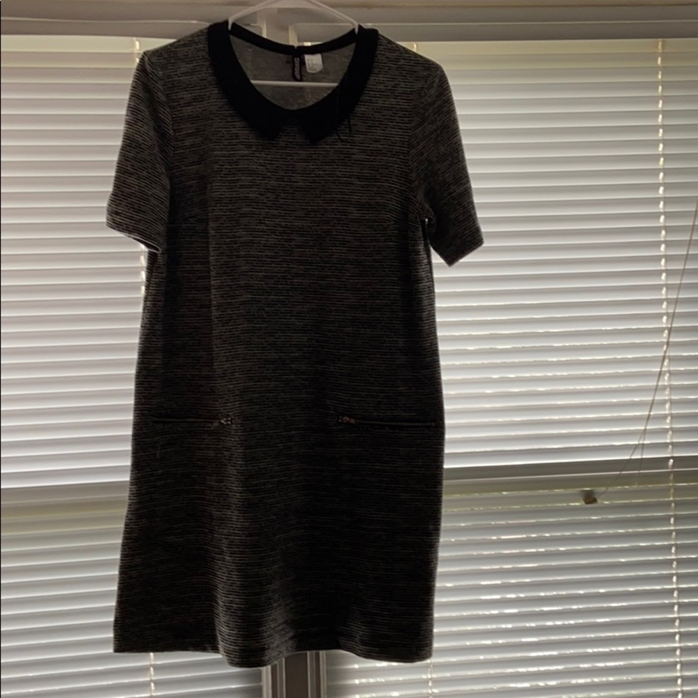 H&M black and white midi dress